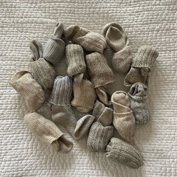 L.L. Bean Accessories - FIFTEEN PAIRS L.L. Bean ragg wool socks in grey, unisex 9-12